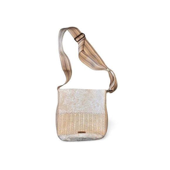 NWOT Sakroot Crossbody Bag Adjustable Strap Vegan Jute Canvas Woven Neutral - Picture 1 of 2